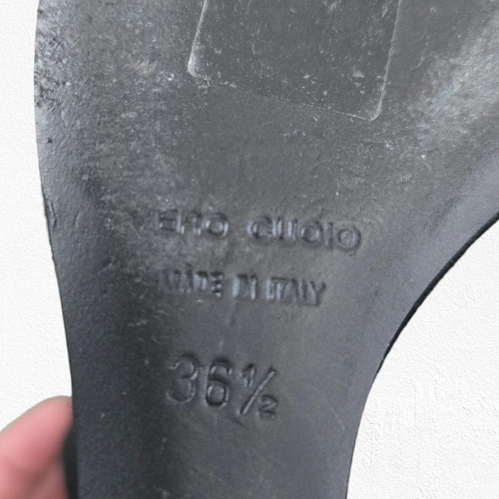 Dolce & Gabbana Face Wedge Platform Black Suede Platino Statement Heels EU 36.5 - Picture 11 of 16